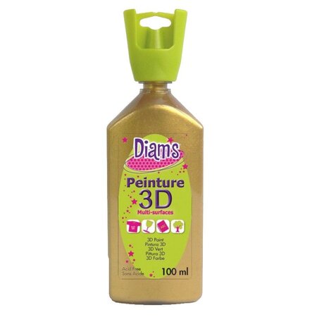 Flacon 100 ml diam's 3d - or pailleté