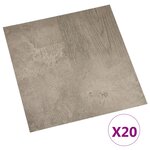 vidaXL Dalles de plancher autoadhésives 20 Pièces PVC 1 86 m² gris