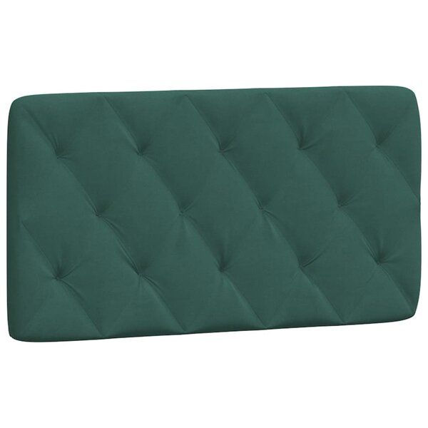 vidaXL Coussin de tête de lit vert foncé 100 cm velours