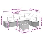 vidaXL Ensemble de canapé de jardin en 6 pièces avec coussins Beige Poly Rotin Acacia