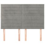 vidaXL Tête de lit Gris clair 144 x 5 x 118/128 cm Velours