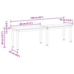 vidaXL banc Chêne noir 160 x 35 x 45 cm Bois d'ingénierie