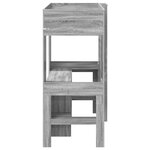 vidaXL Cadre de lit superposé avec bureau Gris Sonoma 75 x 190 cm