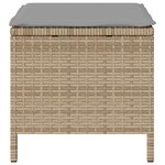 Ensemble de Salle à Manger de Jardin à 3 Pièces avec Coussins Beige en Poly Rattan et Acacia