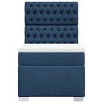vidaXL Sommier à lattes de lit avec matelas Bleu 100x200 cm Tissu
