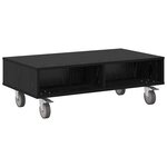 vidaXL Table d'appoint avec roues Chêne noir 90 x 50 x 30 cm