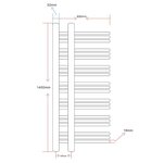 Sèche-serviettes chauffage central en forme de e 600 x 1400 mm