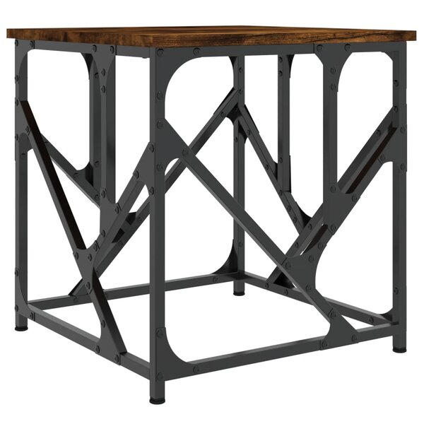 vidaXL Table basse chêne fumé 45x45x47 5 cm bois d'ingénierie