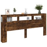 vidaXL Tête de lit à LED chêne fumé 220x18 5x103 5cm bois d'ingénierie