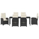 vidaXL Ensemble de salle à manger pour jardin 7 Pièces Noir polyrotin