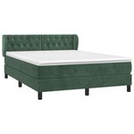 vidaXL Sommier à lattes de lit et matelas Vert foncé 140x190cm Velours