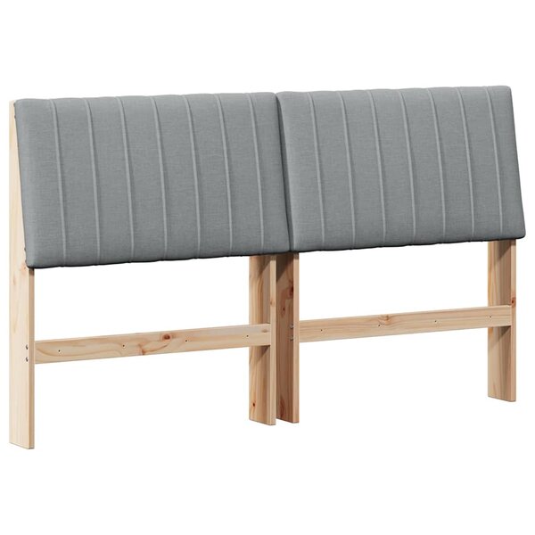 vidaXL Tête de lit capitonnée Gris clair 150 cm Pin massif