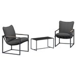 vidaXL Ensemble de canapé de jardin 3 pc Noir et anthracite Acier