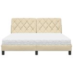 vidaXL Lit avec matelas crème 160x200 cm tissu