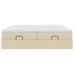 VidaXL Cadre de lit ottoman avec matelas crème 200x200cm tissu