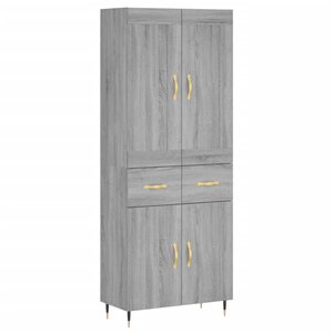 vidaXL Buffet haut Sonoma gris 69 5x34x180 cm Bois d'ingénierie
