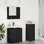 vidaXL Ensemble de mobilier de salle de bain avec tiroir 3 Pièces Noir