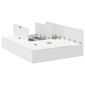 vidaXL Cadre de lit avec rangement avec stockage Blanc 135 x 190 cm