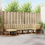 vidaXL Ensemble de canapés d'extérieur 7 Pièces Naturel et Beige