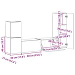 vidaXL Ensemble meuble TV 4 Pièces Blanc brillant Bois d'ingénierie