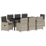 vidaXL Ensemble de salle à manger pour jardin 9 Pièces Gris clair
