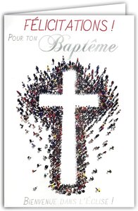 Carte Félicitations pour ton Baptême Chrétien avec Enveloppe Blanche 12x17 5cm