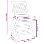 Chaises de jardin pliables vidaXL avec coussin gris 6 pièces en bois d'acacia massif