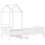 vidaXL Lit de jour avec toit sans matelas blanc 90x190 cm bois massif