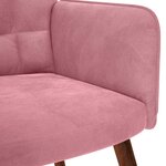 vidaXL Chaise de relaxation avec tabouret Rose Velours