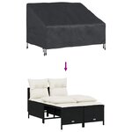 vidaXL Housse de banc de jardin Noir 130 x 95 x 40 / 80 cm Tissu 600D