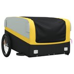 vidaXL Remorque de vélo noir et jaune 45 kg fer
