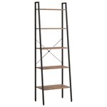 vidaXL Étagère sur pied 5 niveaux Marron foncé et noir 56x35x174 cm
