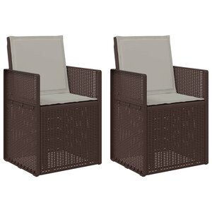 vidaXL Chaises de jardin salle à manger 2 pc Marron et gris clair PP