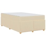 vidaXL Cadre de lit avec matelas Crème 120 x 200 cm tissu