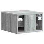 vidaXL Cabinet de chevet mural 2 Pièces Sonoma gris 34 5 x 33 x 20 cm