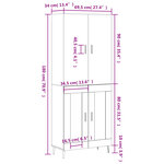 vidaXL Buffet haut Sonoma gris 69 5x34x180 cm Bois d'ingénierie