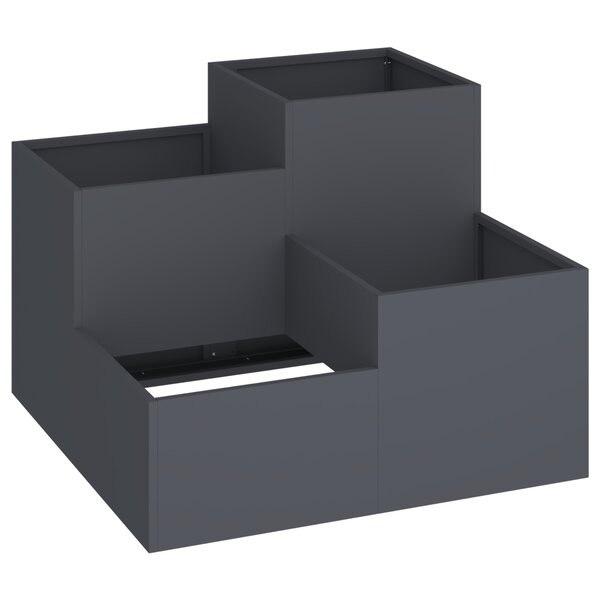 Jardinière vidaXL 80x80x60 cm en acier anthracite