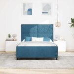 vidaXL Cadre de lit avec tête de lit Bleu foncé 140 x 190 cm Velours