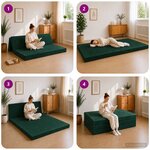 vidaXL Canapé-lit pliable 120 x 67 x 45 cm Vert foncé