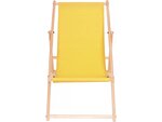 Lot de 2 transats en bois "Chilienne" - 107 x 56.5 x 81 cm - Jaune