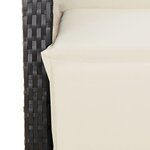 vidaXL Chaises inclinables de jardin lot de 2 repose-pied noir rotin