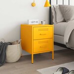 vidaXL Table de chevet jaune moutarde 36x39x50 5 cm acier