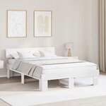 vidaXL Cadre de lit Blanc 160 x 200 cm Bois massif en pin