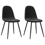 vidaXL Chaises à manger lot de 2 Noir Velours
