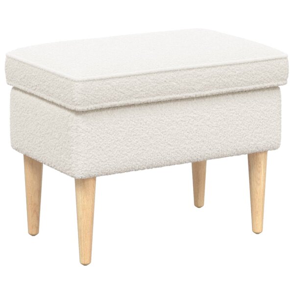vidaXL Pouf Crème 55 x 35 x 41 cm Bouclé