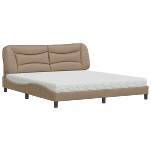 vidaXL Lit avec matelas Hvar cappuccino 180x200 cm similicuir