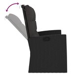 vidaXL Salon de jardin 3 Pièces avec coussins Noir Résine tressée