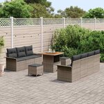 vidaXL Ensemble de canapé de jardin 10 Pièces Gris polyrotin