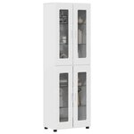 vidaXL Haut Armoire avec porte FLORIN Blanc brillant 60 x 35 x 182 cm