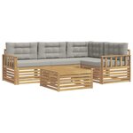 vidaXL Ensemble de canapés d'extérieur 6 pc Blanc et gris clair